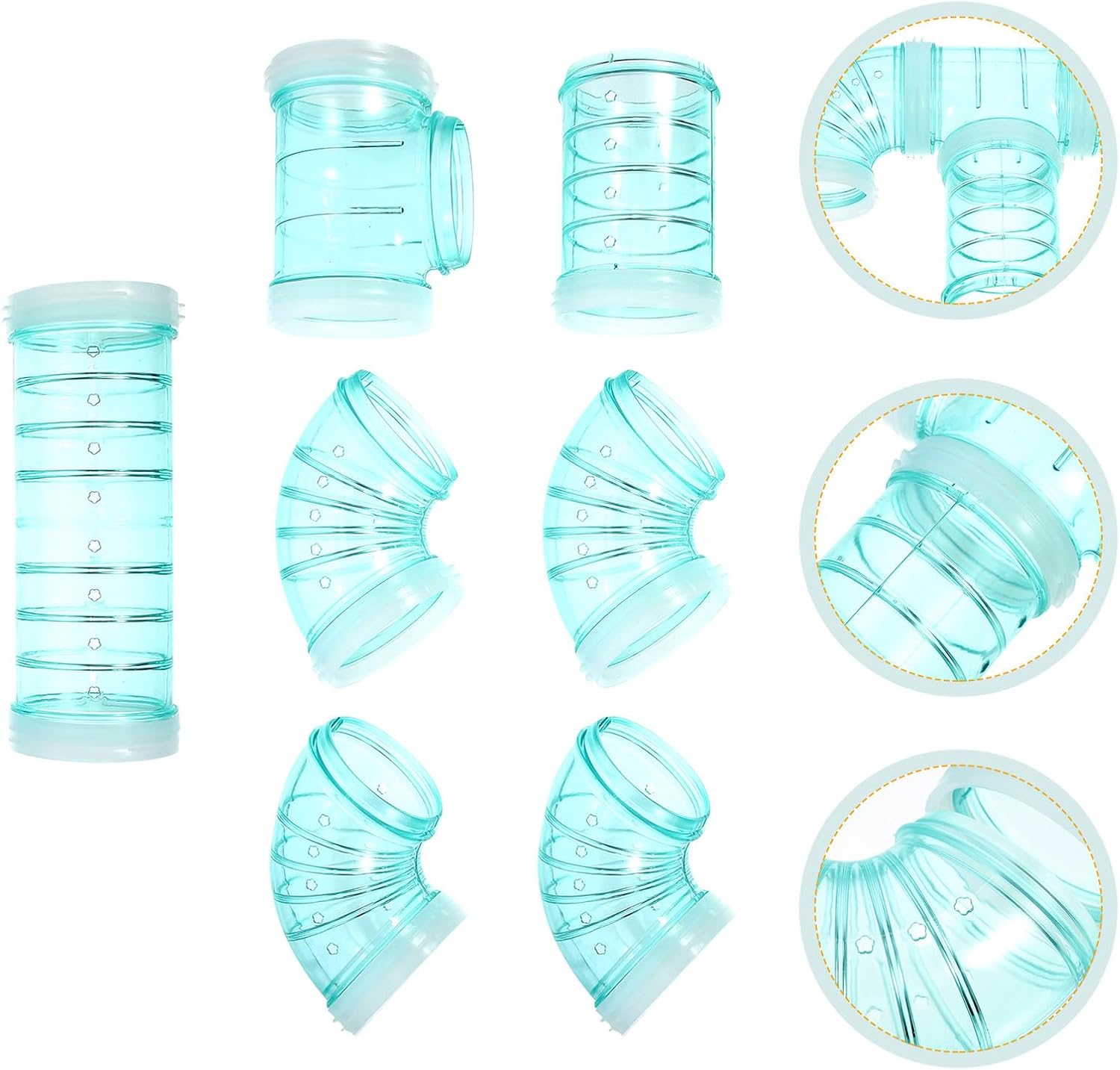 Toddmomy Hamster Cage DIY Maze Tunnel Hamster Tube External Rat Cage Connect Tubes for Small Animals Habitat Expansion