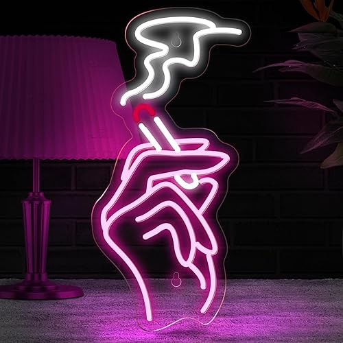 Miniatura 1 de Letrero de neón de mano para decoración de pared, letrero de neón LED rosa, decoración de habitación, hip hop, letreros de fiesta para dormitorio,