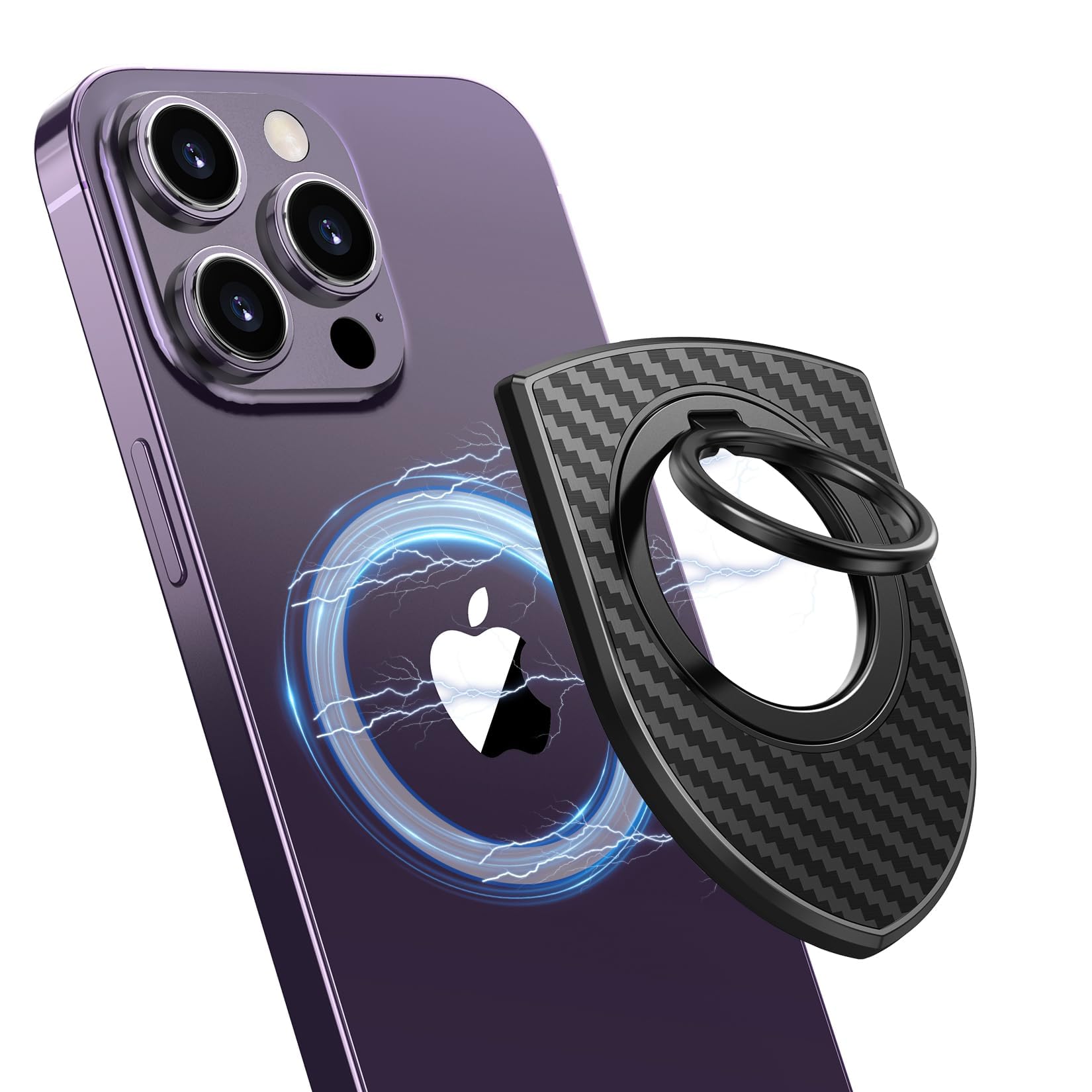 NALACAL Upgraded Double-Sided Magnetic Phone Grip,Strongest Magentic Force,Removable Phone Ring Holder Kickstand for iPhone 15,14,13,12,11 Mini/Plus/Pro/Max,Google,Samsung