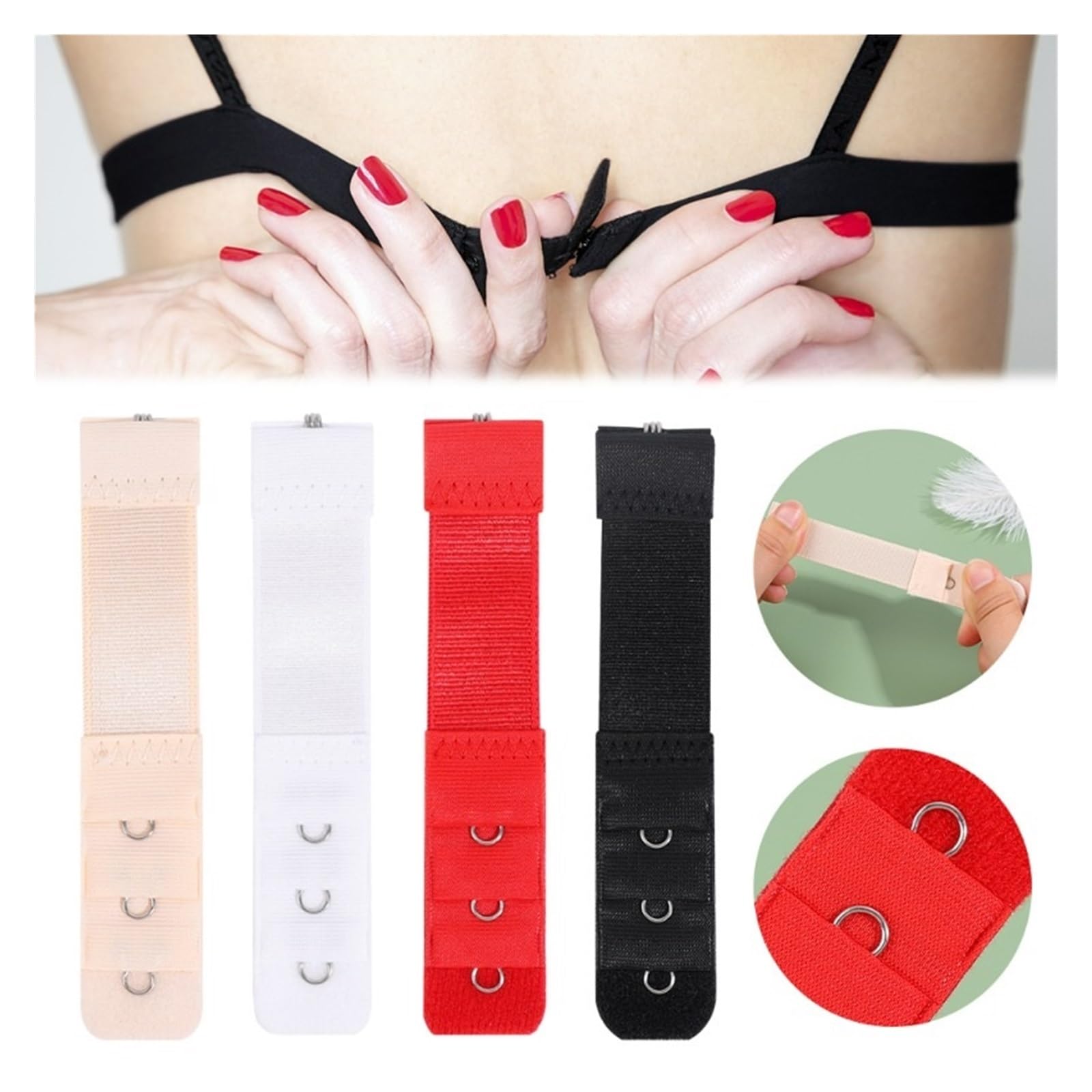 Extensor de Sujetador, 1/8 Uds., Extensor elástico, Hebilla Cierre, cinturón Trasero Ajustable, Accesorios Ropa Interior for Mujer