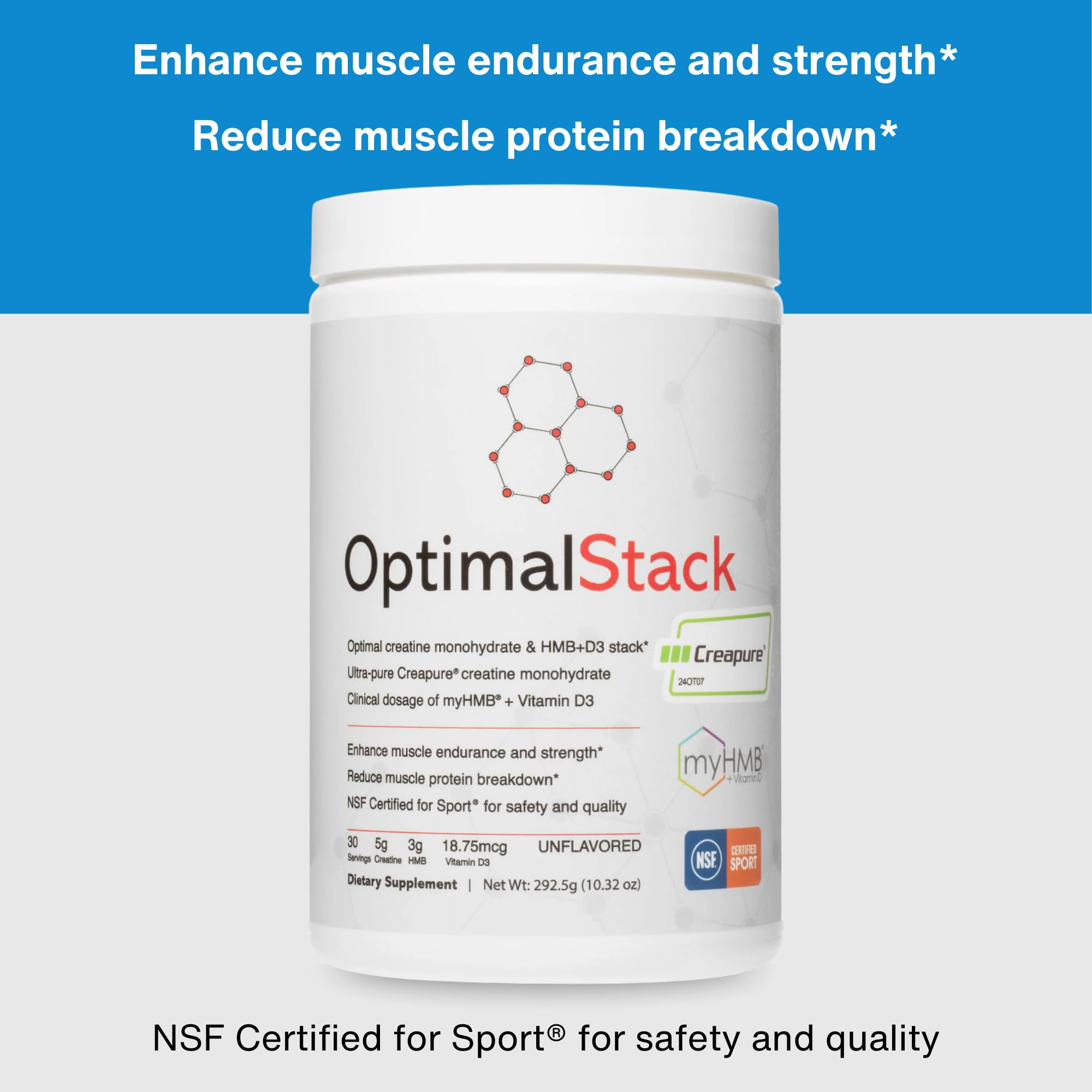 OptimalAmino OptimalStack | Creatine, HMB & Vitamin D3 Stack | 30 Servings — Amazon image 4