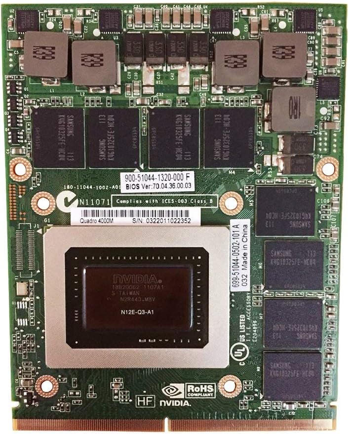 Genuine New for Dell Precision M6700 M6600 M6800 Mobile Workstation Laptop NVIDIA Quadro 4000M Graphics Video Card Upgrade 2GB DDR5 MXM 3.0B VGA Board Replacement (Renewed)