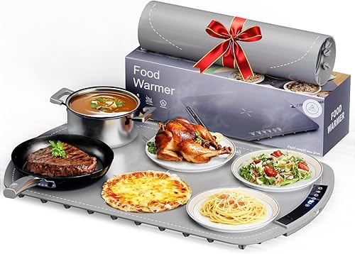 Miniatura 8 de Tapete de calentamiento de alimentos, bandeja de calentamiento eléctrica de silicona, calentamiento rápido en 10 segundos con temperatura ajustable