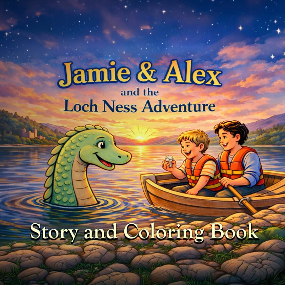 Jamie and Alex and the Loch Ness Adventure: A Story and Coloring Book About Adventure, Nature, and Caring for the Earth