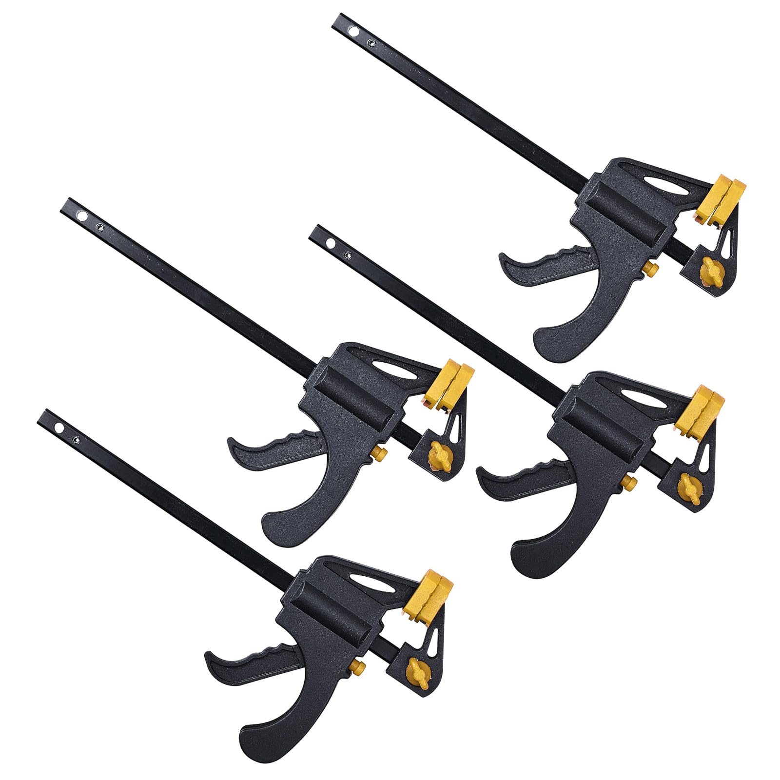 Pack of 4 Mini Ratchet Speed Clamps | 100mm 4" Quick Release Trigger Vice Grips | Reversible Rapid Bar Spreaders