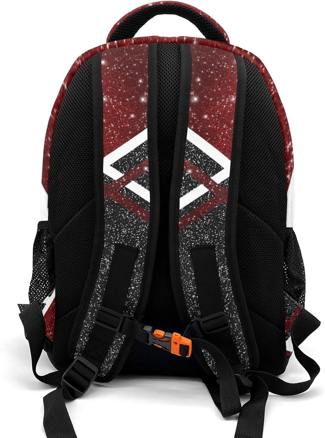 XOZOTY Bling Print Red Cheerleader Cheer Backpack Personalized with Name for Men Women Shoulder Bag Laptop Bag Bookbag