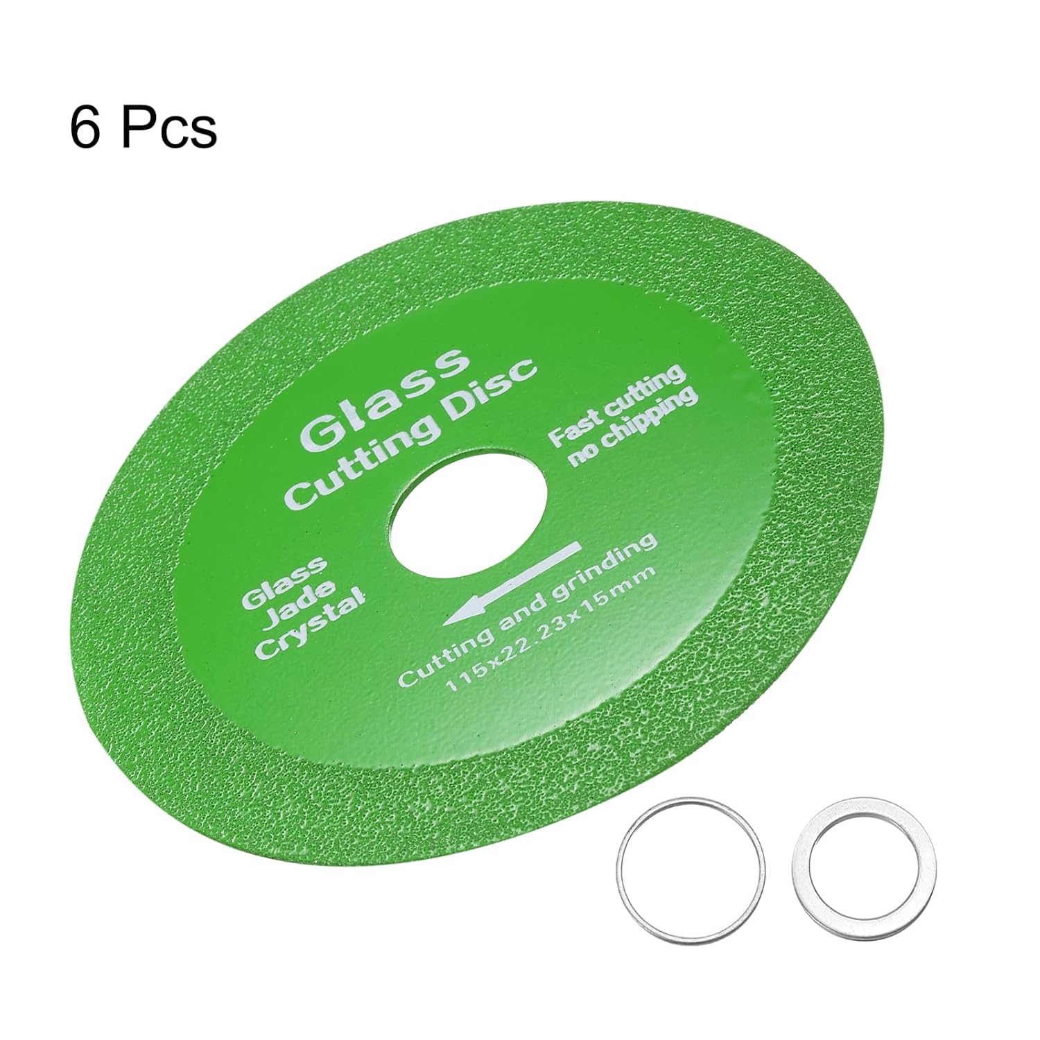 HARFINGTON 6 Pack Glass Cutting Disc 4.5 Inch for Angle Grinder Diamond Cutting Disc Ultra-Thin Saw Blade Wheel with 7/8" Arbor for Cutting Grinding Jade Crystal Tile Ceramic