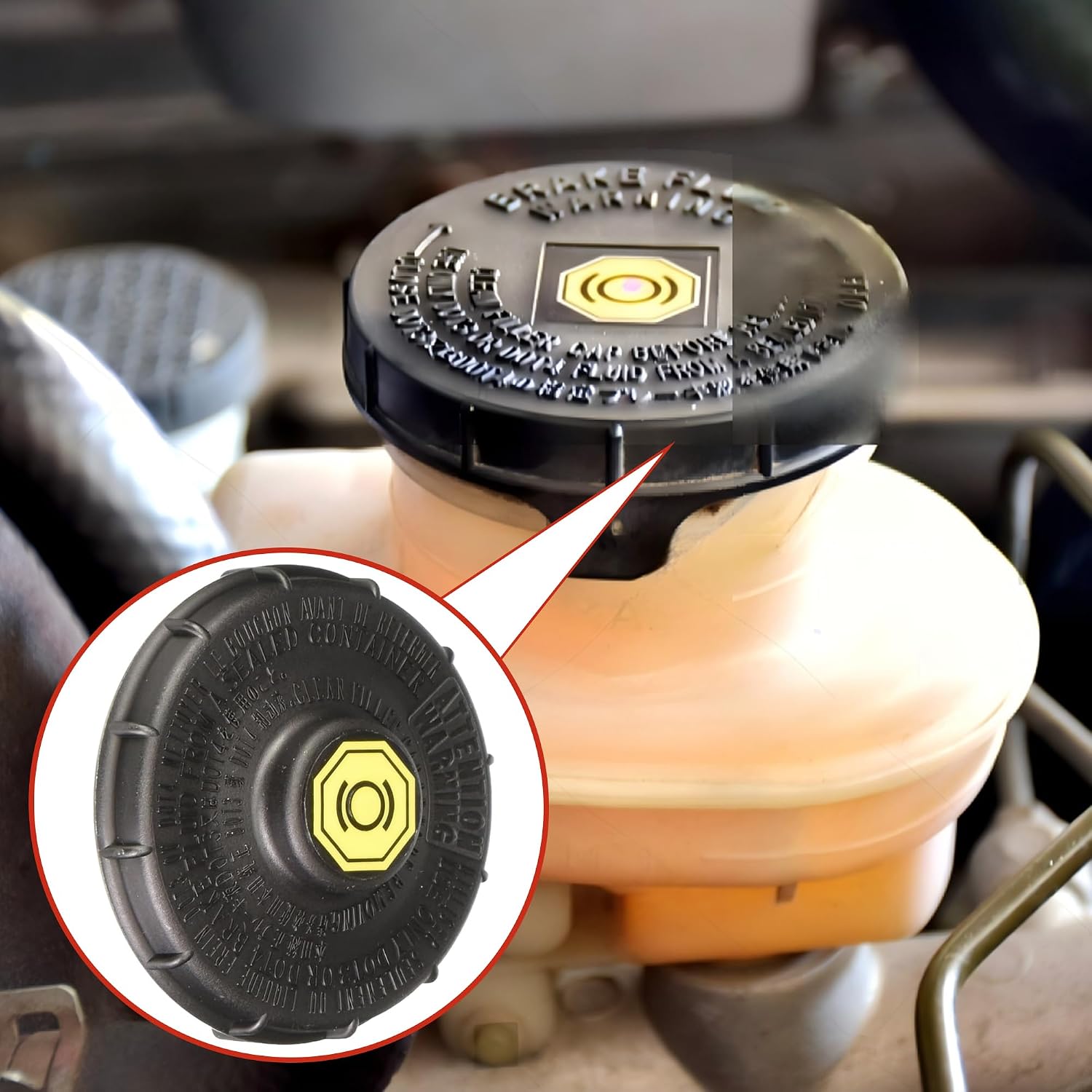 Brake Master Cylinder Tank Reservoir Cap for Honda Accord 2008-2017 Brake Master Cylinder Tank Fluid Reservoir Cap Replacement 46662-S9A-003 1Pcs Black