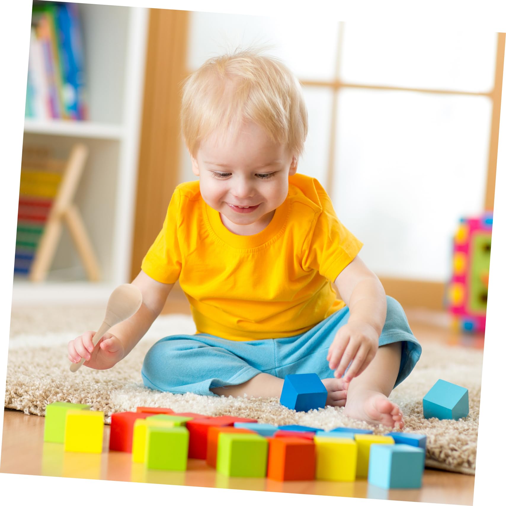 Toddmomy 12stücke Holzmaracas für Junge Mädchen DIY Maracas-rasseln aus Holz Musikinstrumente für Kinderpartys Rassel-musikinstrumente zum Bemalen