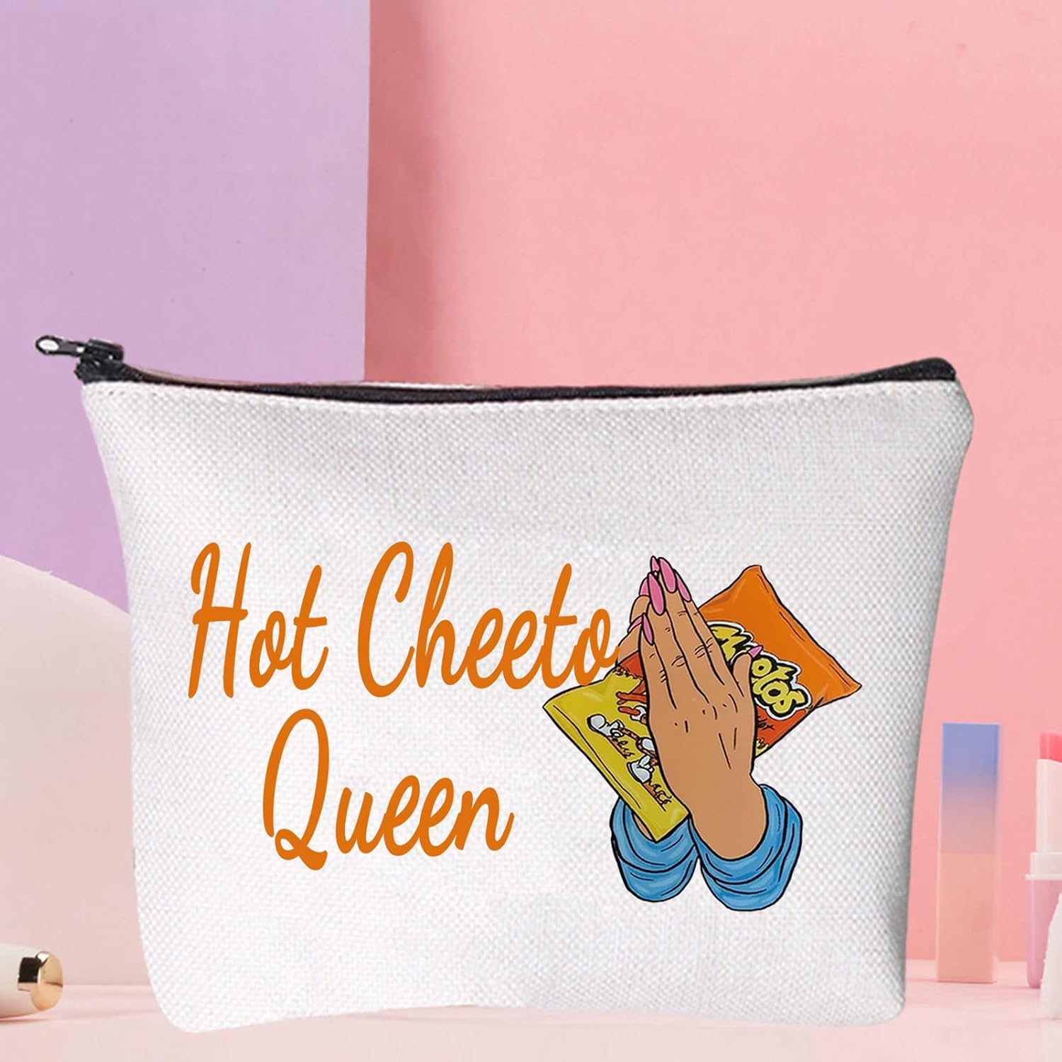 WZMPA Corncob Food Cosmetic Bag Food Fans Gifts Hot Queen Makeup Zipper Pouch Bag for Friend family Hot Queen, Cosmetic Bag - Image 5