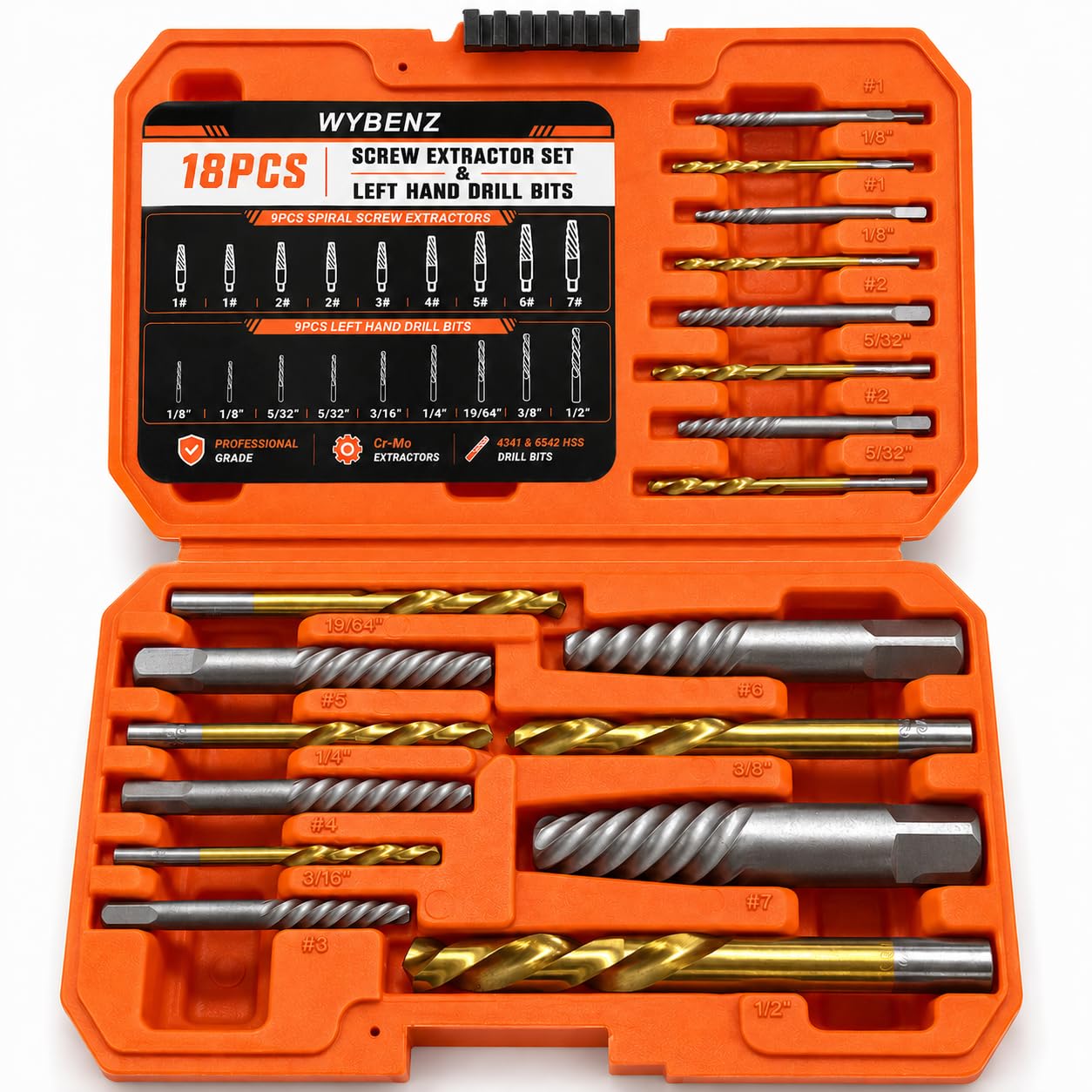 18Pcs Screw Extractor and Left Hand Drill Bits Set, Easy Out Bolt Extractor