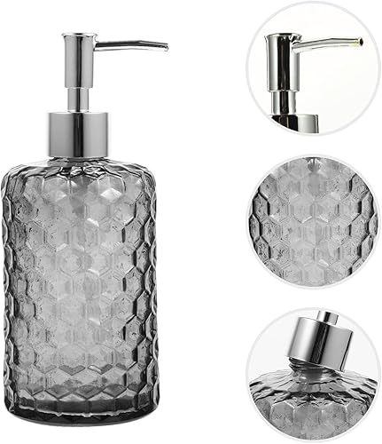 Miniatura 2 de VICASKY Glass Pump Bottle with Silver Cap Refillable Hand Soap Dispenser for Shampoo Lotion Body Wash Large Capacity Easy-Press Multi-Function