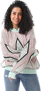 Andora womens Crew Neck Loose Fit Pullover Sweater