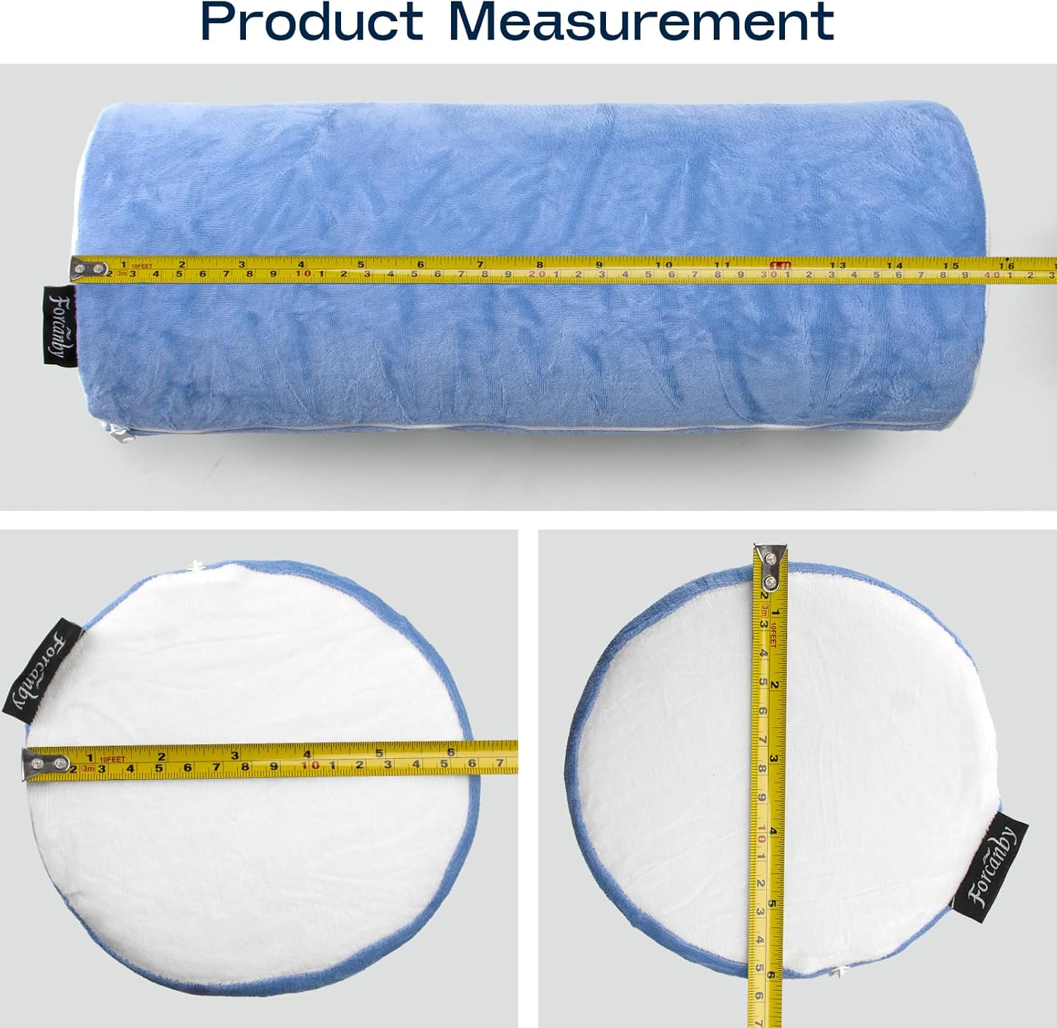 Neck Roll Cervical Pillow for Neck Pain Relief - Memory Foam Neck Pillow for Bed, Round Neck Pillows for Sleeping, 15.7 * 6 * 6inch (Blue-White) - Image 8