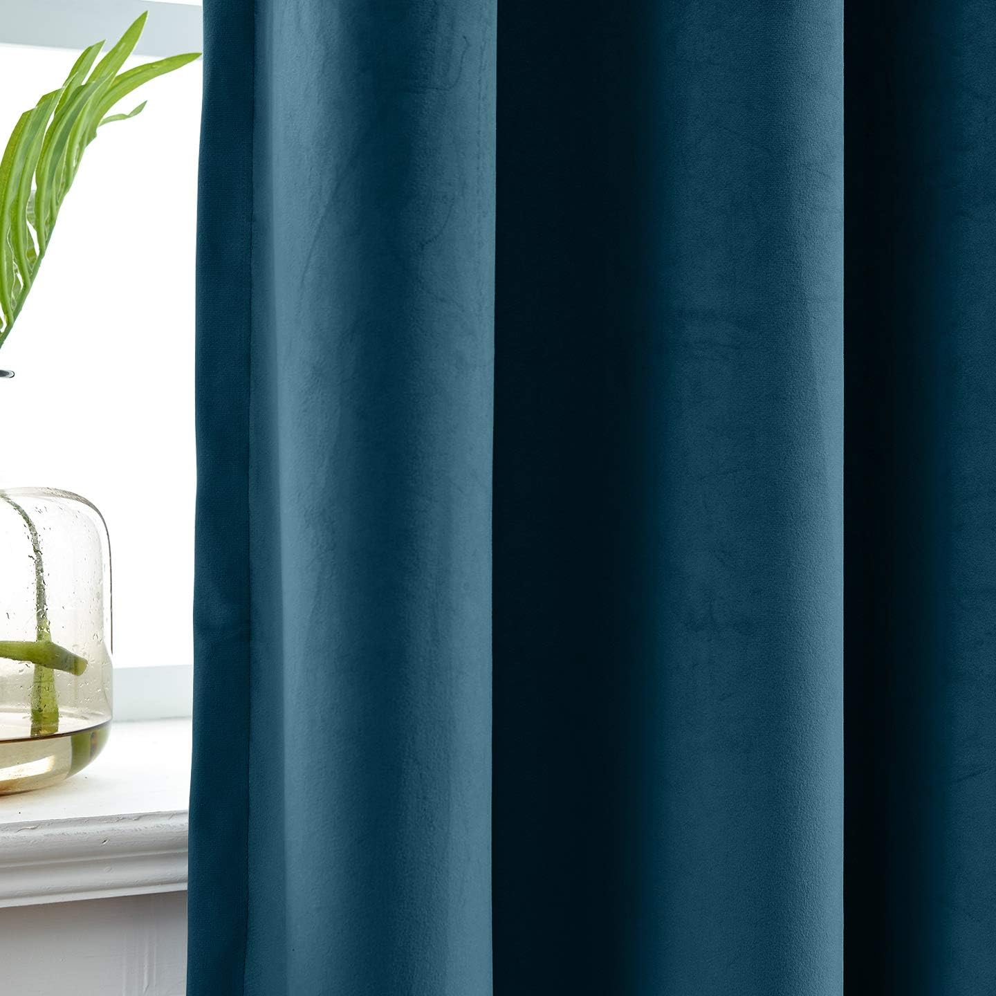 ChadMade Extra Long Curtain 192 Inches, 2 Panels 52Wx192L Midnight Blue, Rod Pocket Back Tab Hook Belt Flat Hooks Light Filtering Draperies for Traverse Rod, Leon Collection