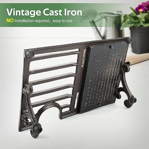 Miniatura 5 de Rascador de botas con cepillos para exteriores, limpiador de botas resistente para porche, zapatos de hierro fundido, raspador de cepillo inferior