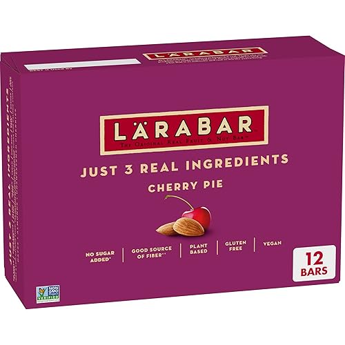 Larabar Cherry Pie, barras veganas de frutas y nueces sin gluten, barras de 1.6 onzas, 12 unidades