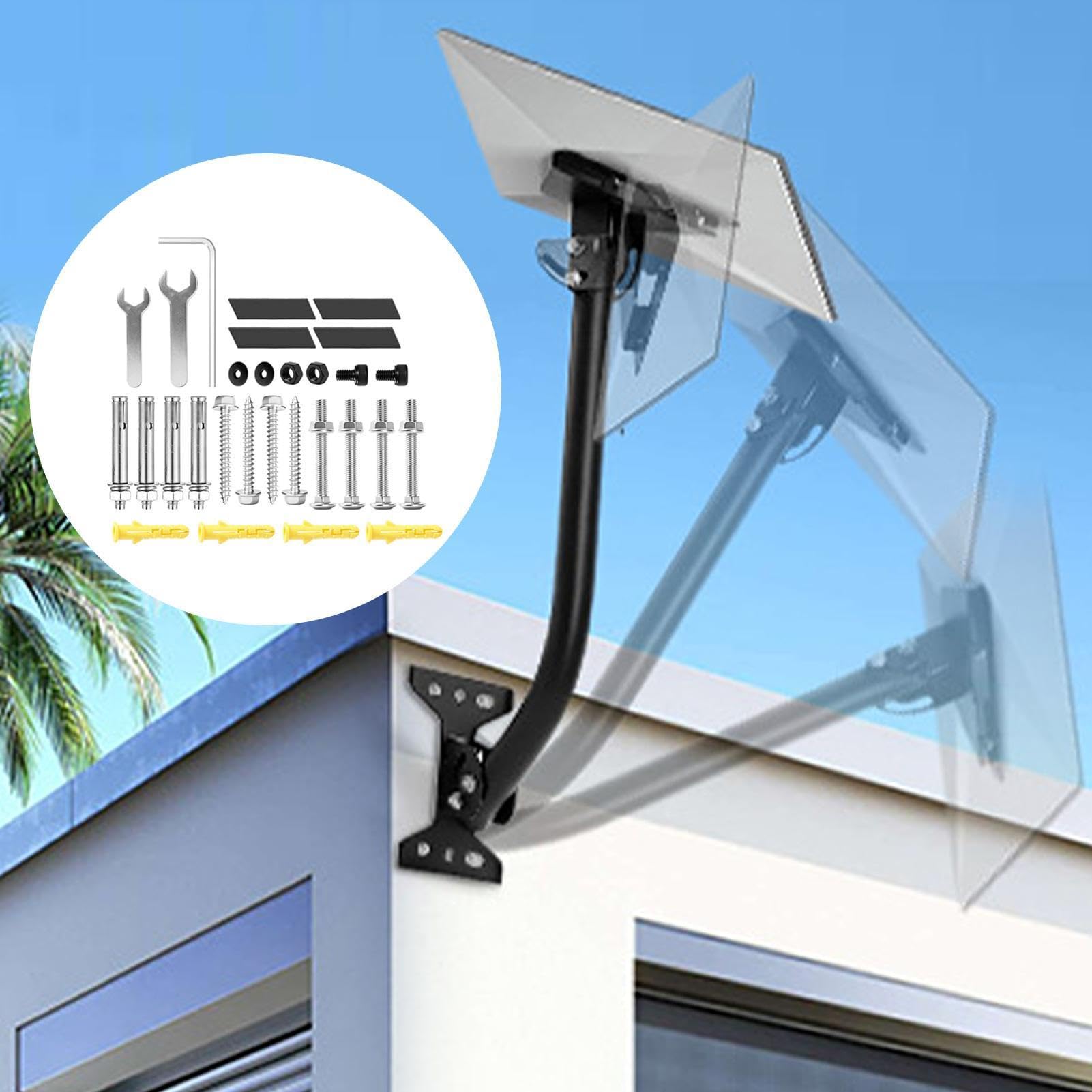 Mât de Montage d'antenne Adaptateur de Parabole Internet à Angle Flexible | Bras Montage Satellite Anti-Vent Pour Mur -Toit Toit Extérieur Camping-Car Maison Pelouse Antenne Répéteur