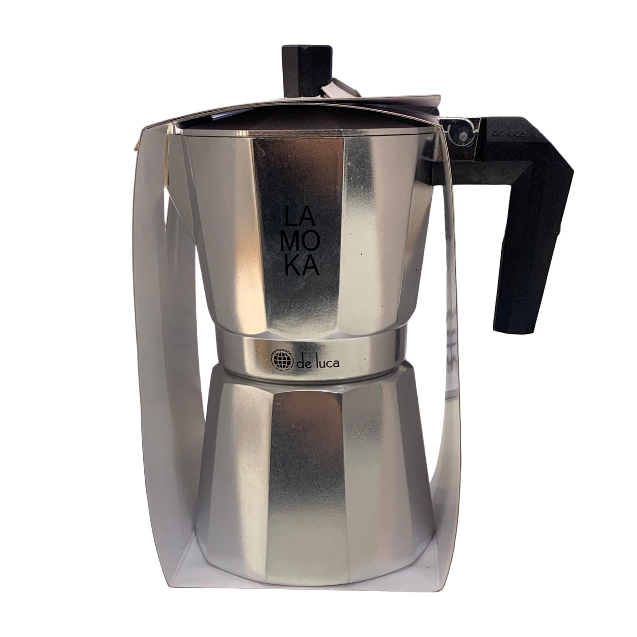 Sicignano Set 6 Caffettiere Moka in Alluminio con Manico Squadrato, Fornitura Stock 6 Pezzi per B&B, Hotel, Ristorazione e Comunità, Macchine Espresso Tradizionali Resistenti (Mezza Tazza)