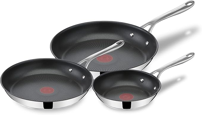Jamie Oliver T-FAL Set 3 Poêles Inox 20/24/28cm
