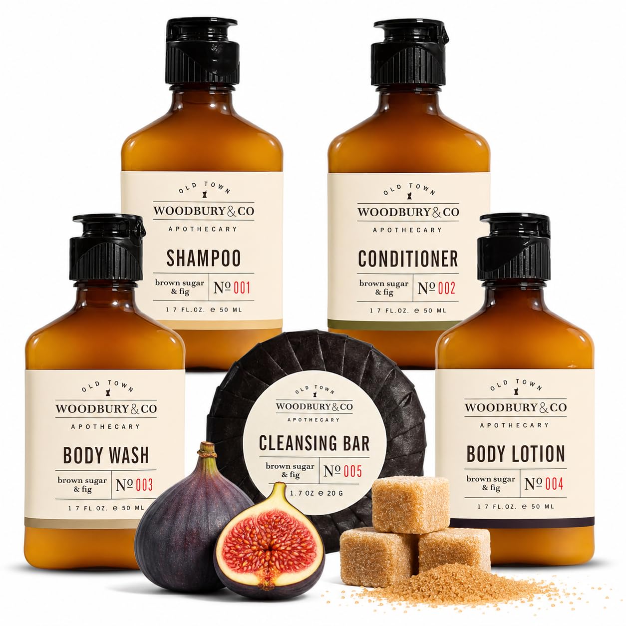 WOODBURY & CO Travel Size Shampoo Conditioner Body Wash Lotion & Soap (150 PK, 1.7 oz each), Guest Bathroom Essentials Toiletries Airbnb Bulk Mini Sets Hygiene Kits Paraben Free Air Bnb Toiletry
