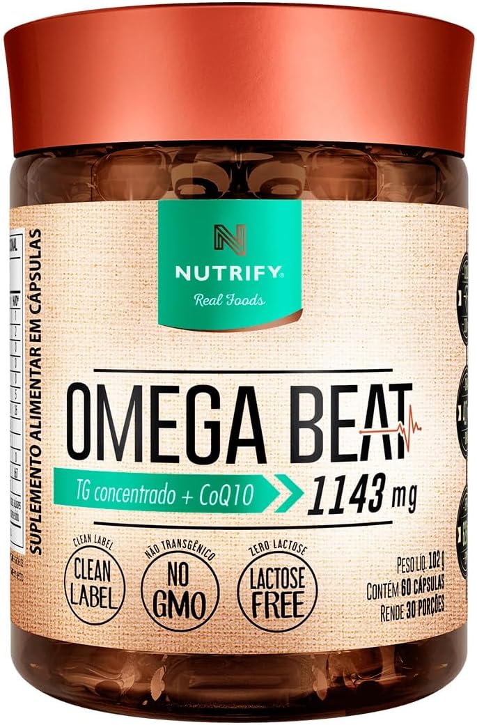 Ômega Beat TG Concentrado + Coq10 Nutrify 60 Cápsulas