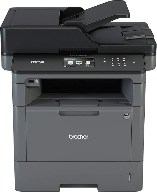 Brother MFC-L5700DN Mono Laser Printer - All-in-One, USB 2.0/Network, Printer/Scanner/Copier/Fax Machine, 2 Sided Printing, A4 Printer, Business Printer, Uk Plug, Dark Grey/Black, 40PPM