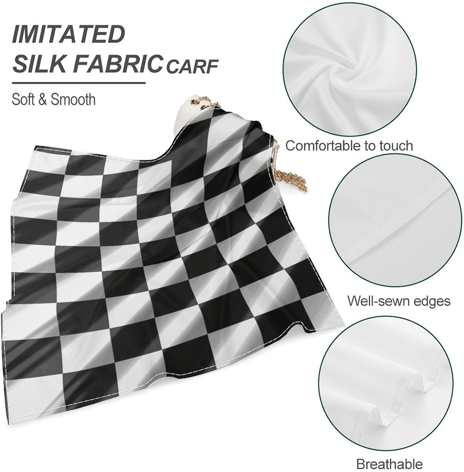 Race Checkered Flag Multi-purpose Bandanas 18 X 18 Inch for Men Women image 3