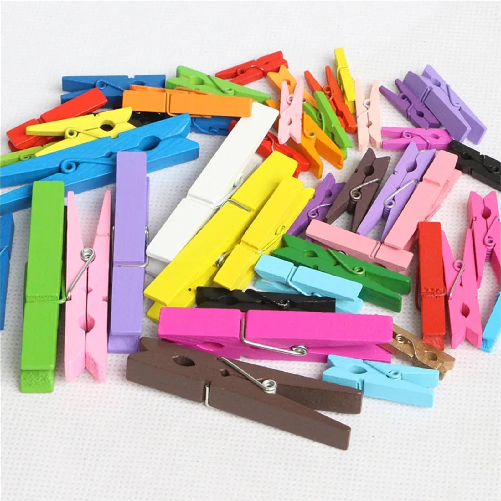 Mollette in legno colorate, 300/500 pezzi, 25/35/45 mm, piccole dimensioni, mini clip in legno per foto (2,5 cm, 500 pezzi)
