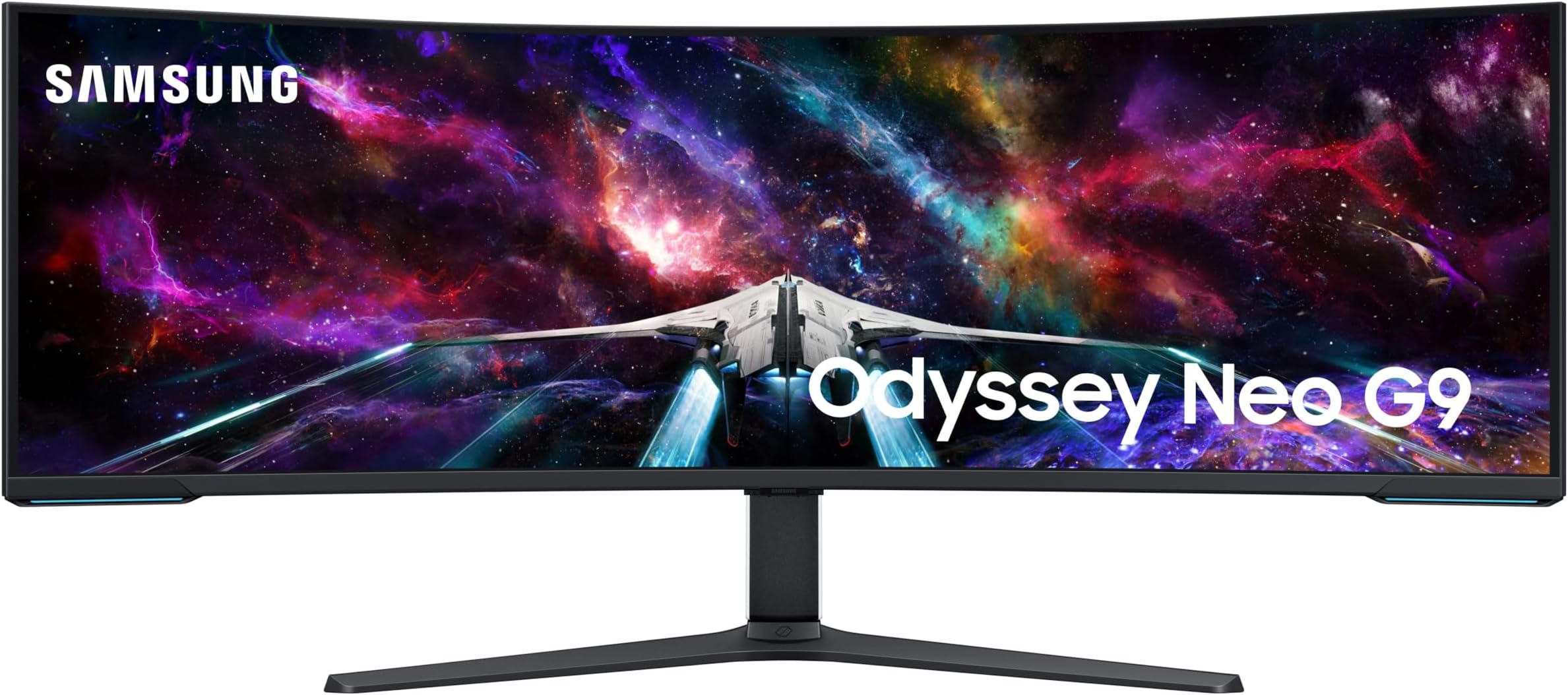 Samsung 49-inch (124.4cm) Odyssey OLED G9 Dual QHD, 5120 x 1440, 240Hz, 0.03ms Curved Gaming Monitor, USB Hub, HAS, Neo Quantum Processor, Smart TV, AMD FreeSync Premium Pro (LS49CG950SWXXL,Black)