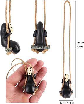 Faceless Male Pendant, No Face Man Swing Hanging Ornament for Car Interior, Cute Anime Accessories for Rearview Mirror Decoration, Auto Crafts Doll for Office Home