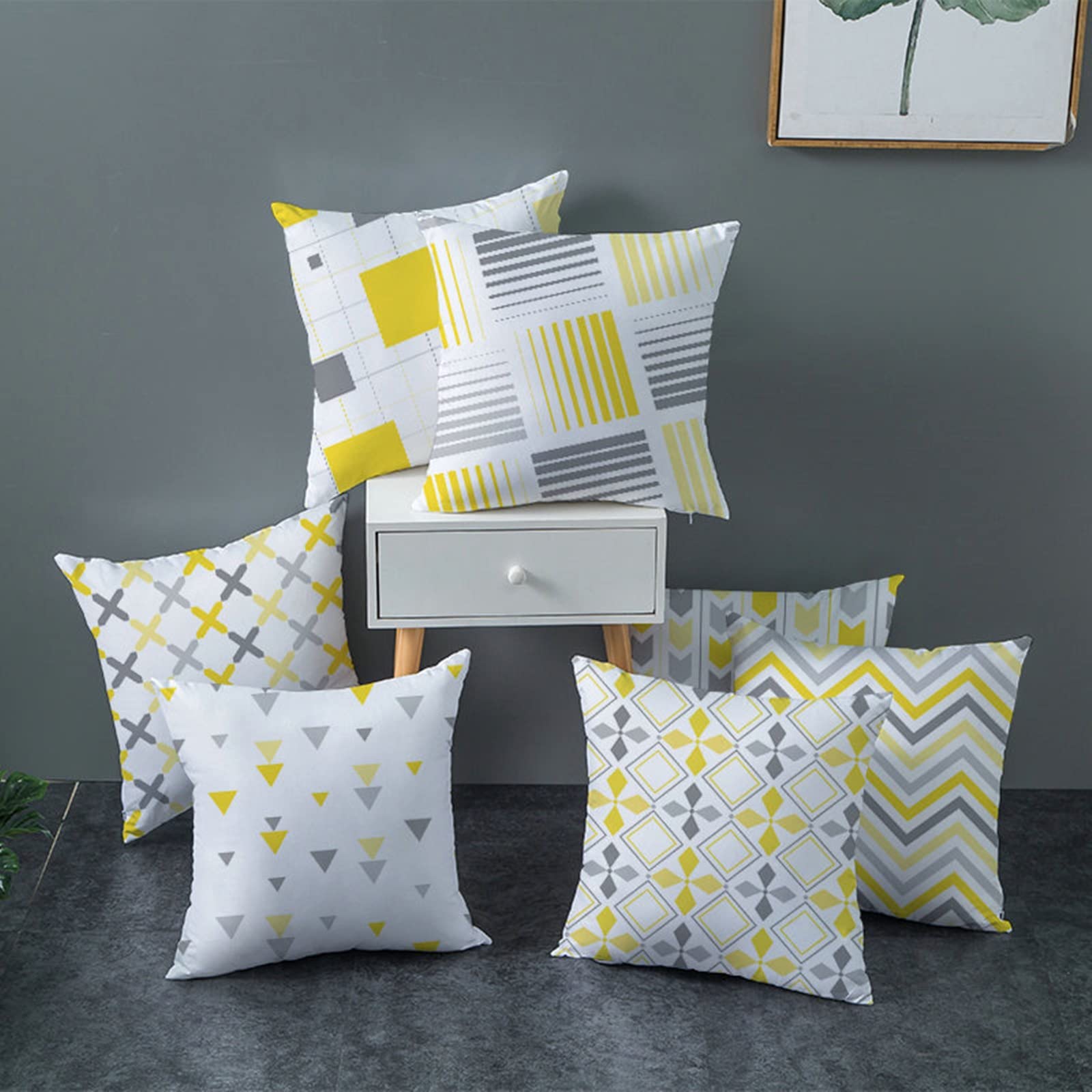 2 Federe Per Cuscini 50x50 Cm - Motivo Psichedelico Blu E Giallo - Flanella Morbida Con Cerniera Nascosta - Decorazione Per Casa, Ufficio, Giardino