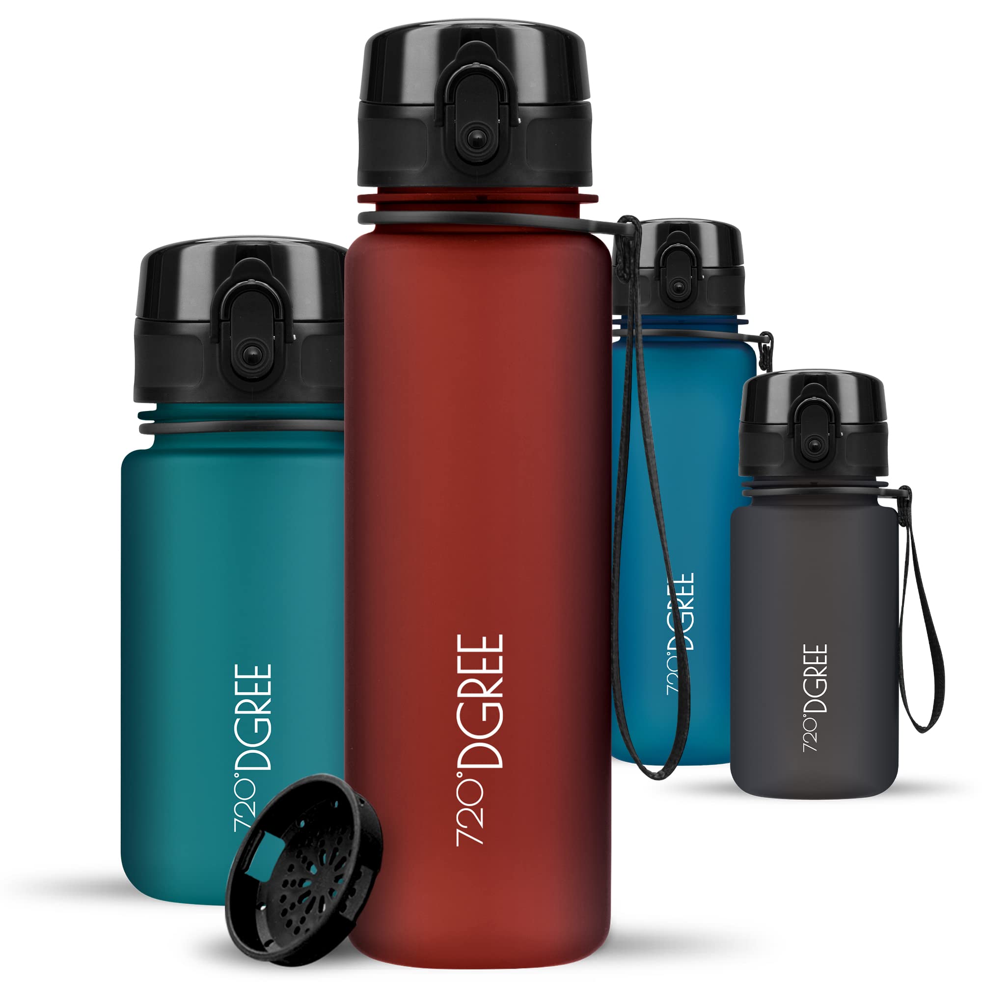 720°DGREE Water Bottle Kids 500ml “uberBottle“ softTouch +Sieve - BPA-Free Tritan, Leakproof, Reusable Drinking Bottle - Waterbottle for Children, School, Playground, Boys, Girls, Handbag, Sport, Bike — image 1