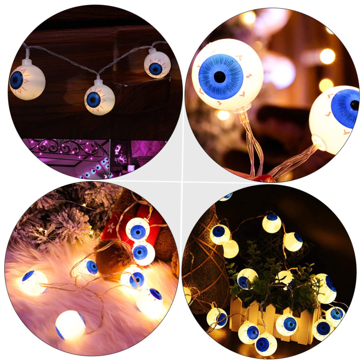 HOLIDYOYO 1set Halloween Eyeball Light String Led Decorative Lights for Festive Decor Battery Operated Scary Atmosphere for Parties and Celebrations