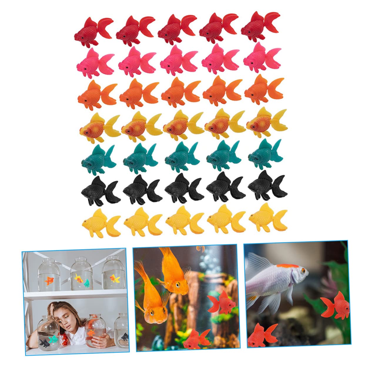 POPETPOP 4 Juegos Bonita Decoración De Acuario De Juguete Decoraciones De Peceras Accesorios para Peceras Pestañas De Raíz para Plantas De Acuario Figura De El Plastico 35 Uds * 4