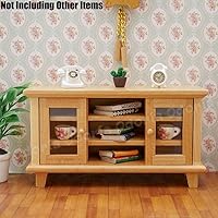 Vista 5 de Odoria 1/12 soporte de TV en miniatura accesorios para muebles de casa de muñecas, Burlywood