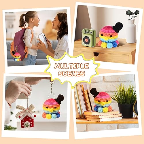 Miniatura 6 de LUWAZCY Kit de ganchillo para principiantes, kit de ganchillo de Navidad con tutoriales en video paso a paso para adultos y niños amantes del