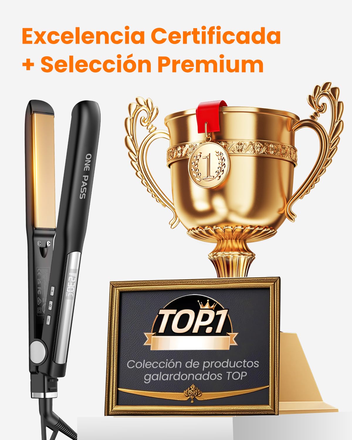 Faszin Planchas del Pelo 2 en 1, Calienta en 20s Plancha Pelo, de Titanio con Iones Plancha de Pelo, Pantalla LCD Clara, Ideal para Alisar, Rizar y crear Ondas (Negro)