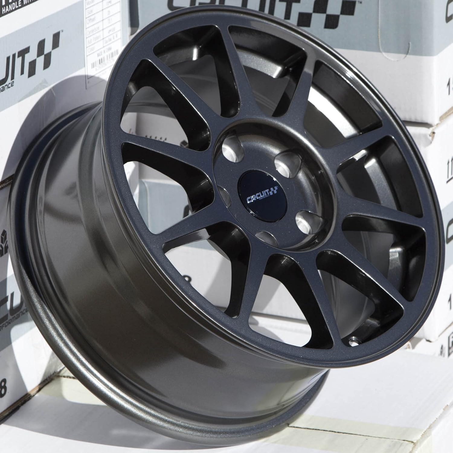 Circuit Performance CP23 15x7 Gloss Gun Metal 5x114.3 +35mm Offset Wheels JDM Type R Style