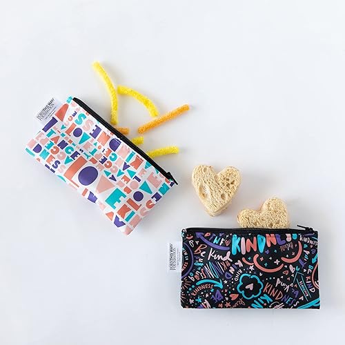 Miniatura 2 de Bumkins Bolsas de aperitivos reutilizables, para el almuerzo escolar de niños y para adultos, tela lavable, bolsa de tela impermeable