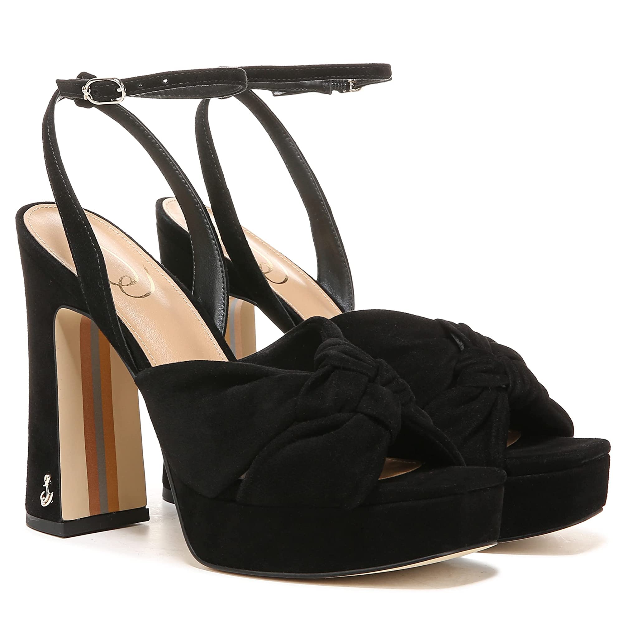 Sandale compensée Sam Edelman Kristen en cuir marron pour femme