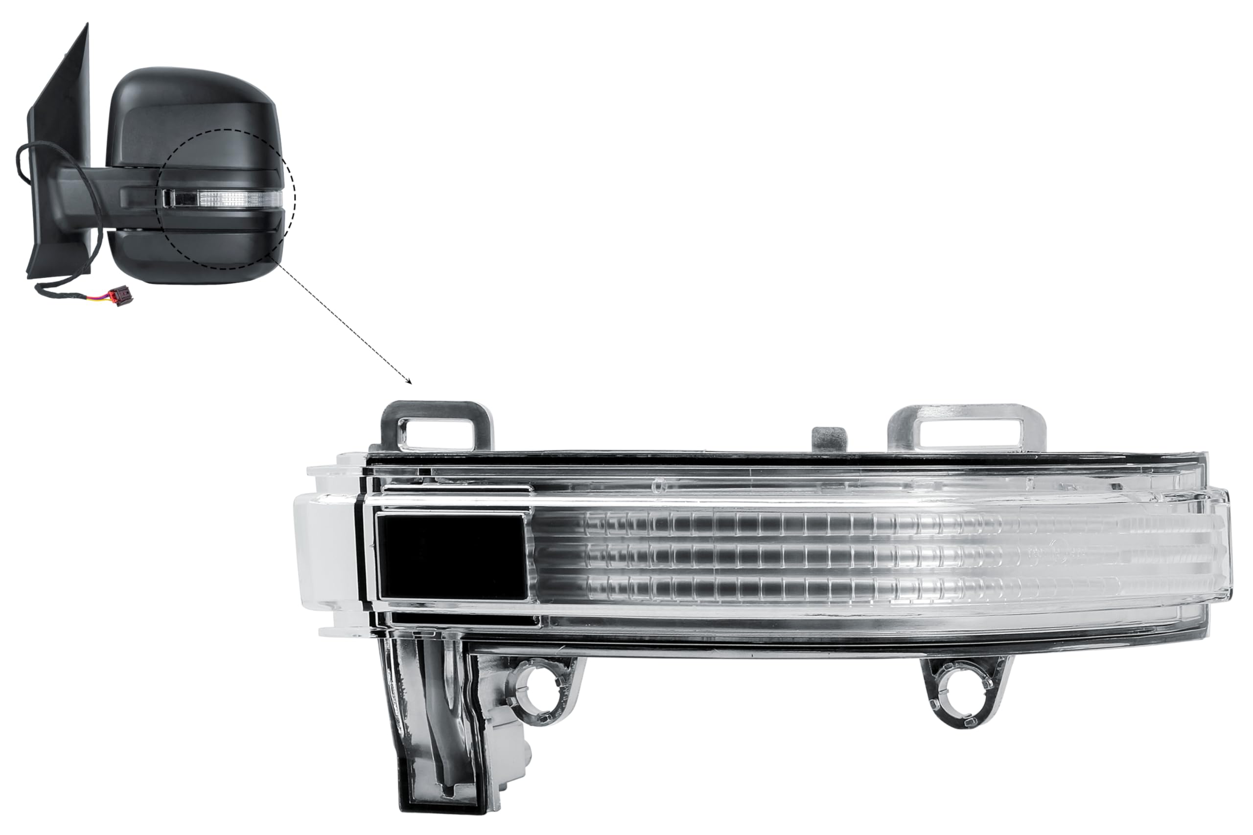 LONGLING Spiegelblinker Links Fahrerseite Außenspiegel Blinker Blinkleuchte Seitenblinker Kompatibel für VW Crafter MAN TGE 2017-2025