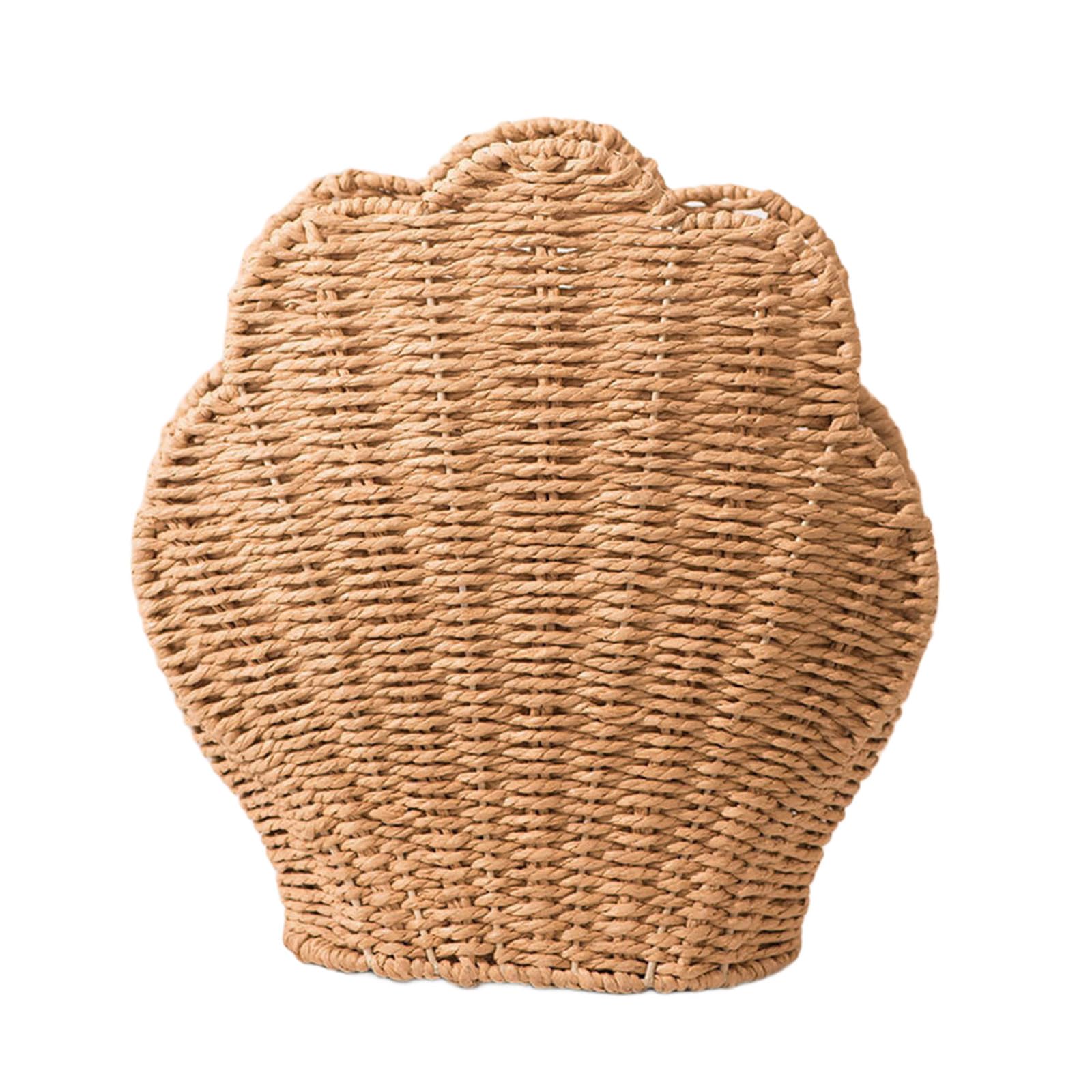 Kalttoy Creative Sea Shell Shaped Organiser Basket Paper Cord Container Large Capacity Desktop Storage Solution for Snacks Paper Rope Desktop Organiser