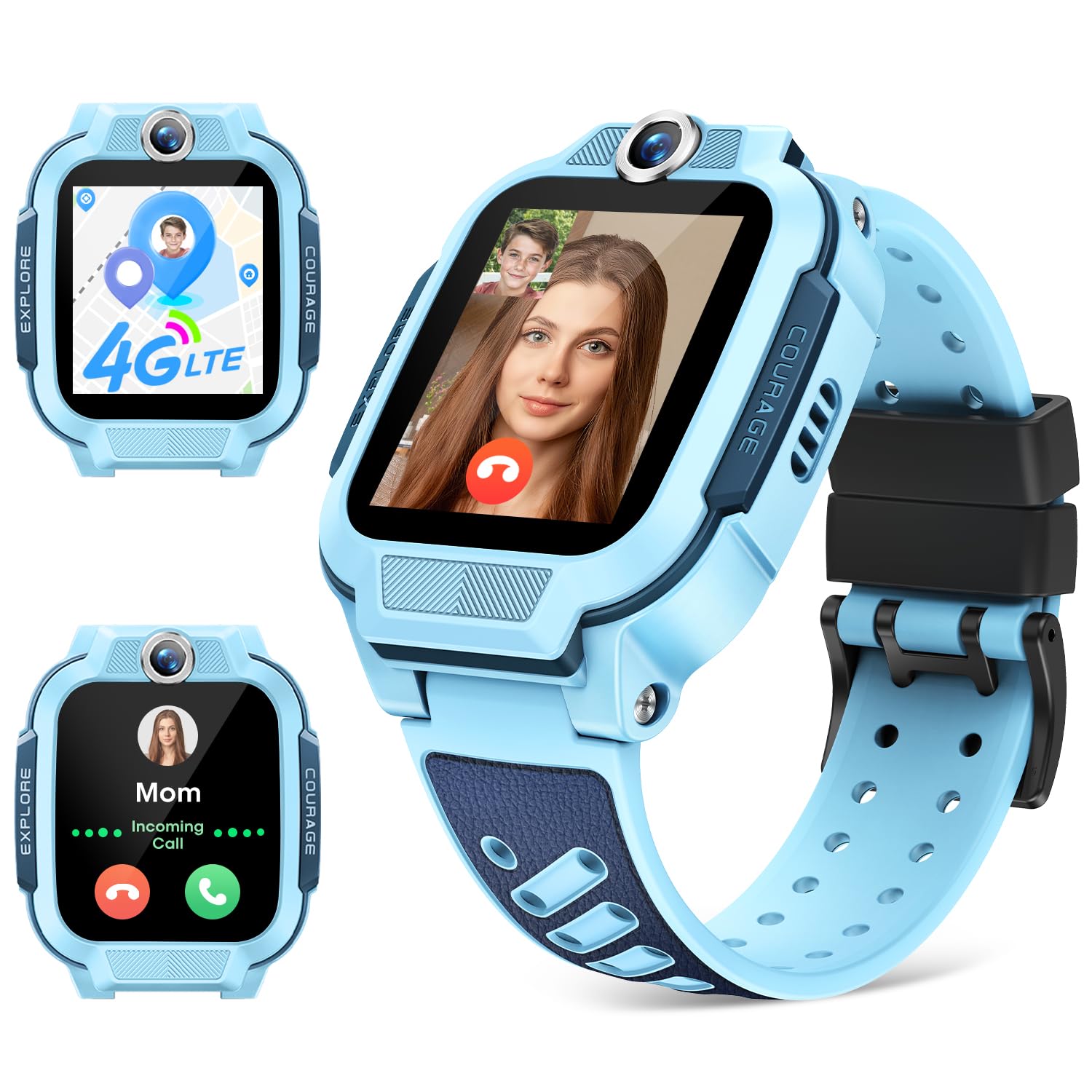 imoo Watch Phone, Smartwatch 4G per bambini con videochiamate HD, Smartwatch per bambini con GPS e monitoraggio in tempo reale, resistenza all'acqua IPX8 (Z3, Blu)