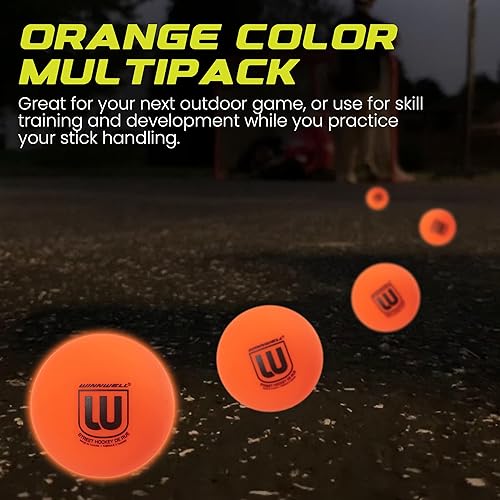Miniatura 19 de Winnwell Pelotas deportivas de hockey callejero – Pelotas para interiores y exteriores con bolsa de almacenamiento – Ideal para juegos de hockey