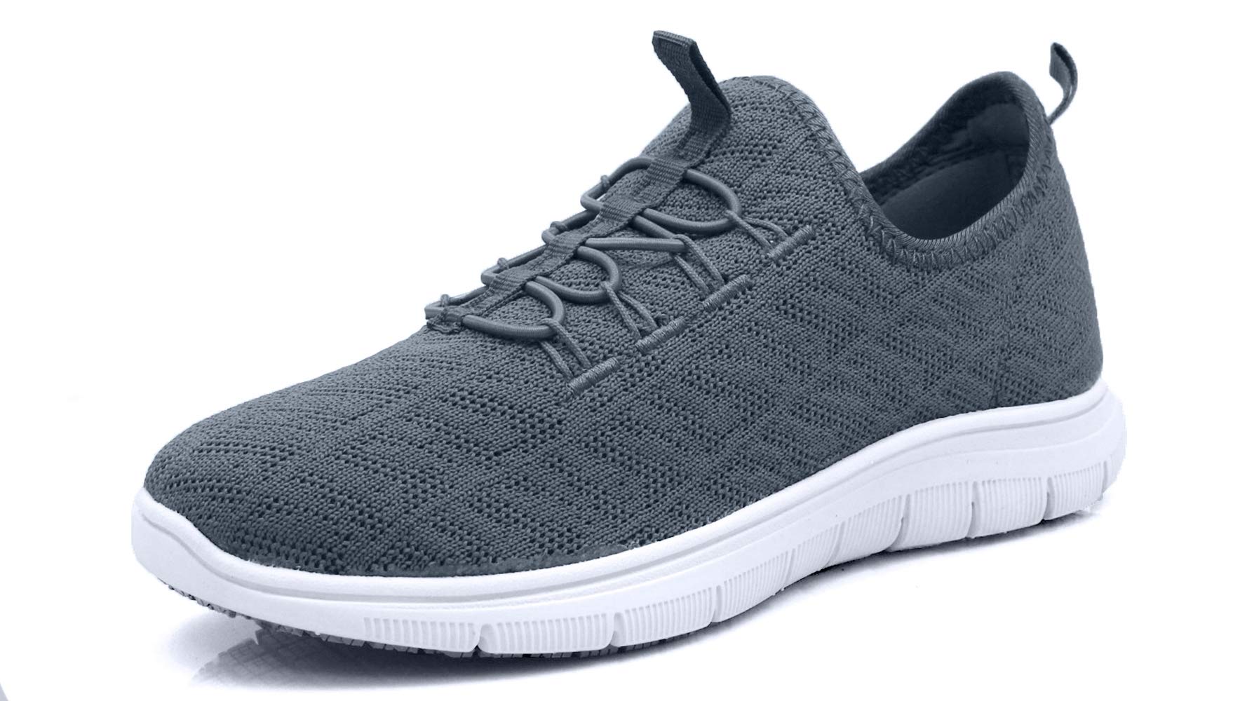 Laforst Jewel GP3155 Womens Synthetic Mesh Upper Lace Up Slip Resistant Server Waitress Slip On Sneaker Pewter 9.5