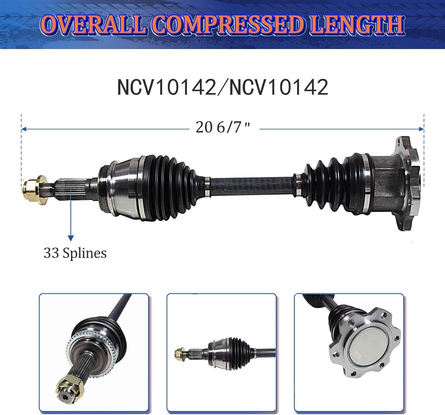 Maxfavor CV Axle Front Pair Fit for 1999-2006 Chevy Silverado 1500 CV Axles 2007 Chevy Silverado 1500 Classic CV Axles Joint Shaft Assembly Left Right Driver Passenger Side 4.3L 4.8L 5.3L 6.0L - Image 9