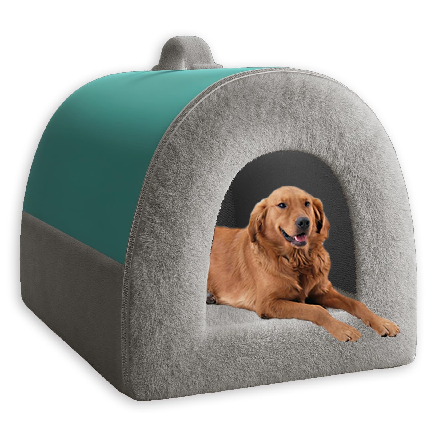 Extra Large Dog Bed House,Cozy Dog House Indoor Plush Pet Cave Bed Crate Mattress Non-Slip Bottom Pet Beds with Removable Cushion for Indoor Pets (L-56 * 43 * 43CM,Blue-A)