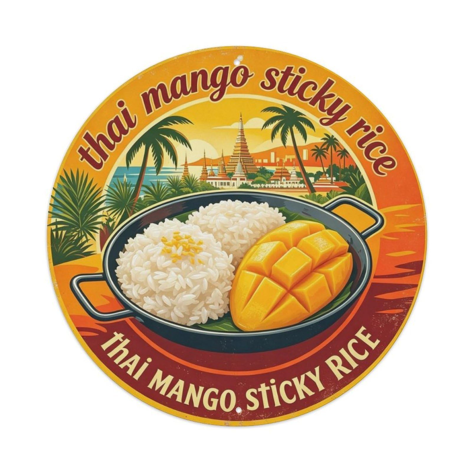Thai Mango Sticky Rice Metal Tin Sign Plaque