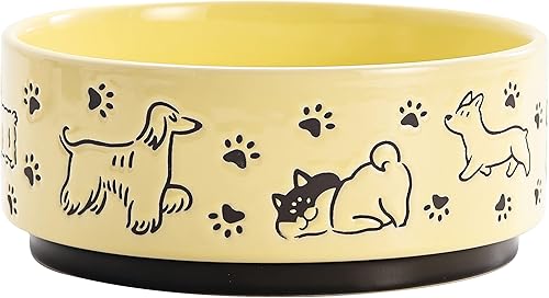 Miniatura 7 de Bico Paw Blue - Cuenco de cerámica para mascotas de 14 onzas, para perros de tamaño pequeño, cachorro, duradero y apto para lavavajillas Azul